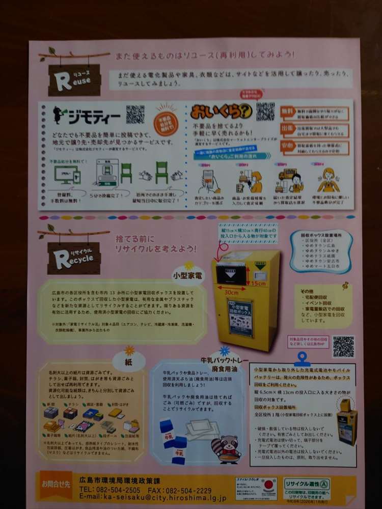 レッツごみ減量NO.1のまちチラシ裏