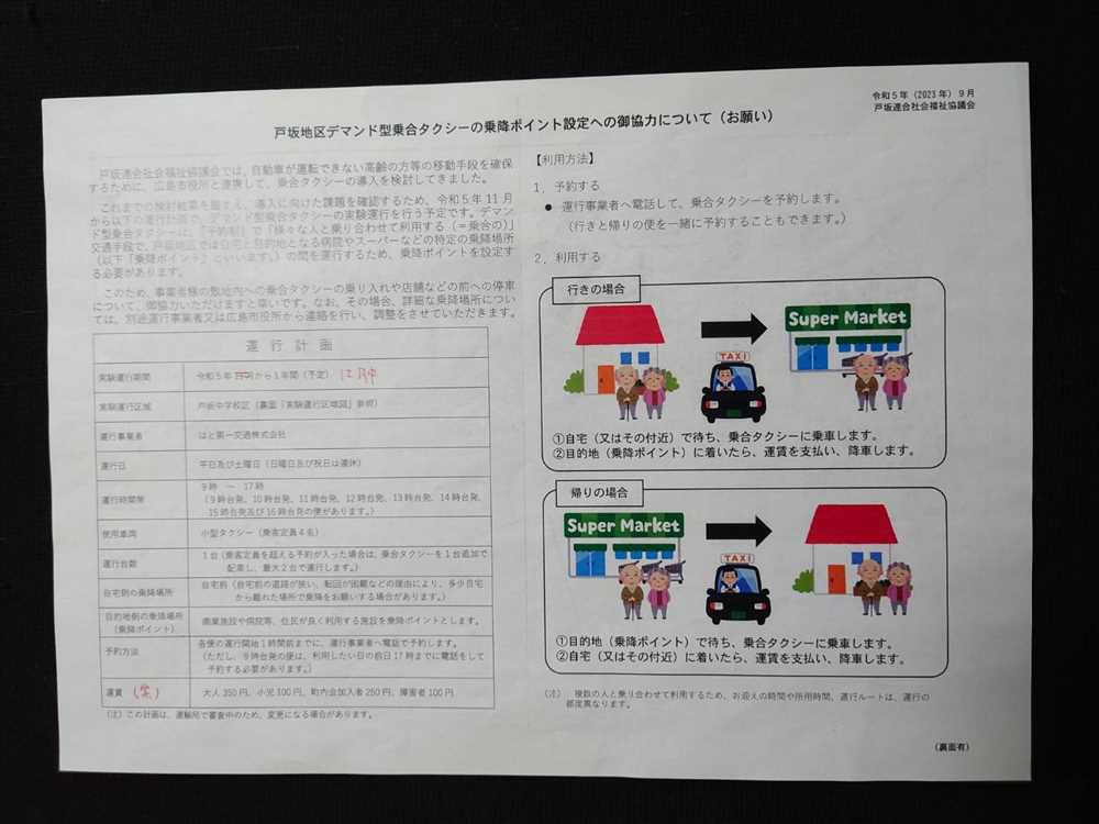 デマンド型乗合タクシーについてオモテ